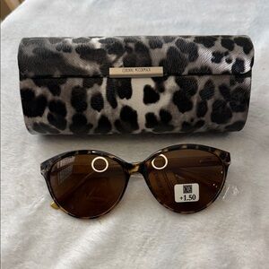 New Corinne McCormack Bi-Focal Reading Sunglasses Brittany in Tortoise +1.5